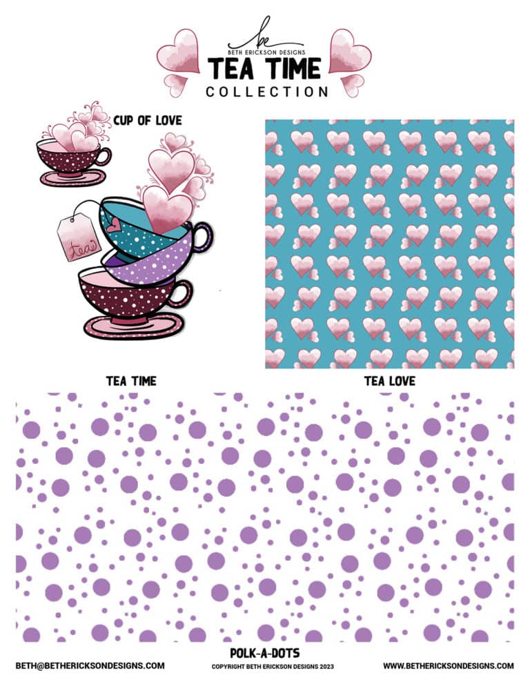 Tea Time Surface Pattern Tearsheet
