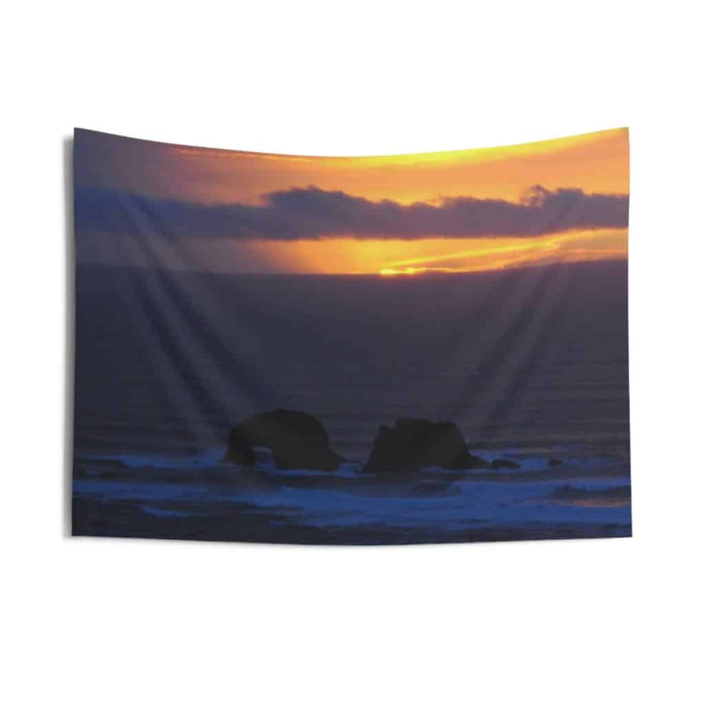 Oregon coast wall tapestry. Home wall decor. 