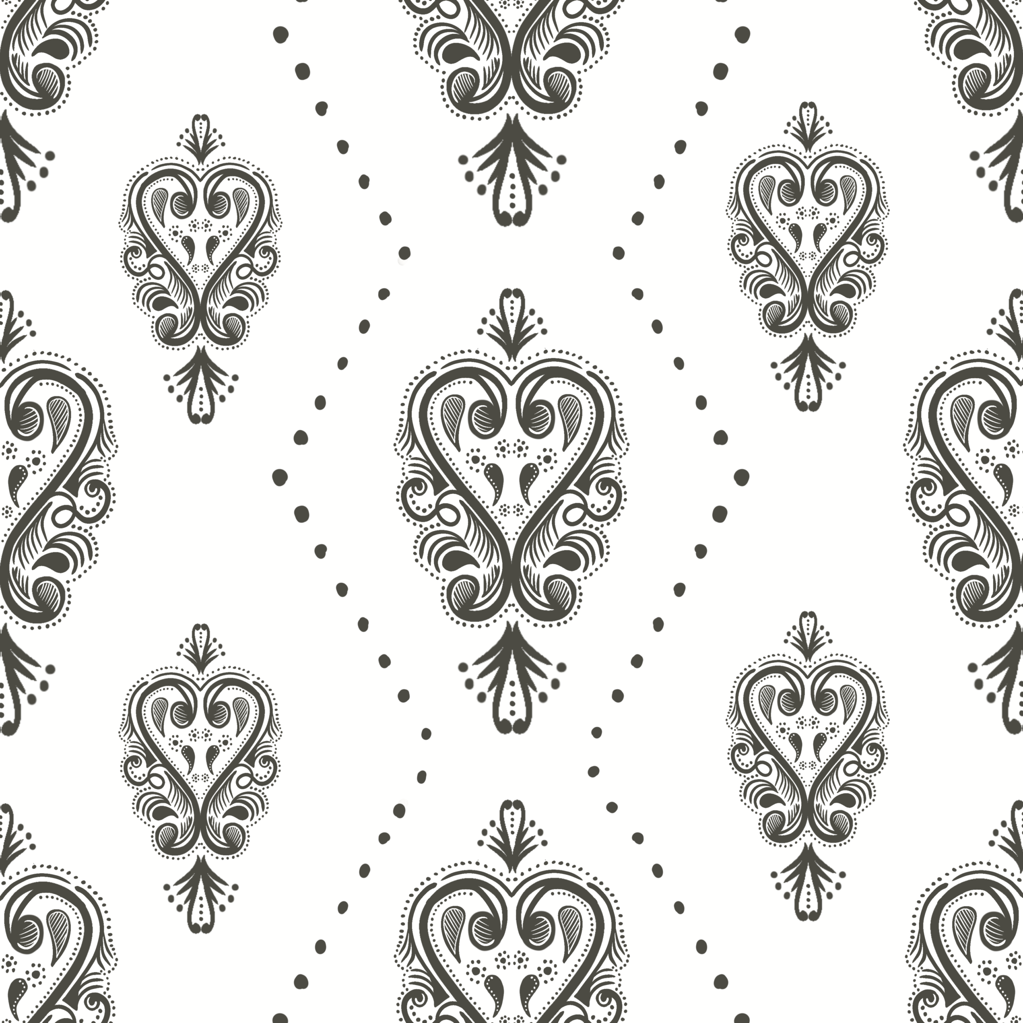 Gray flourish Surface/Pattern Design. Sold on various fullfillment sites.