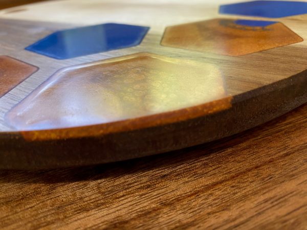 charcuterie circle side hexagon inlays