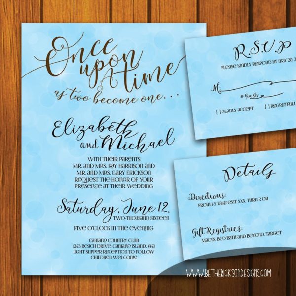 Once Upon A Time Fairy Tale Wedding Suite Blue