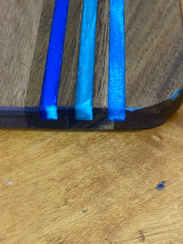 charcuterie board resin inlay closeup