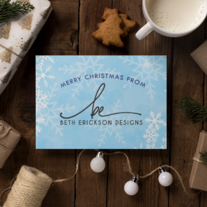 mockup of a christmas holiday greeting card with wrapped gifts 23827