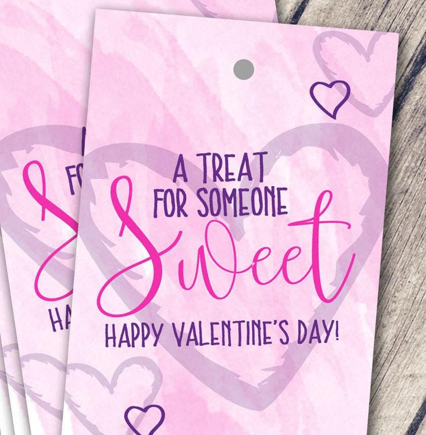 a treat for someone sweet valentines, valentines day treat bag tag, a treat for someone sweet printable, a treat for someone sweet gift tag - handmade by Beth Ann Erickson Designs