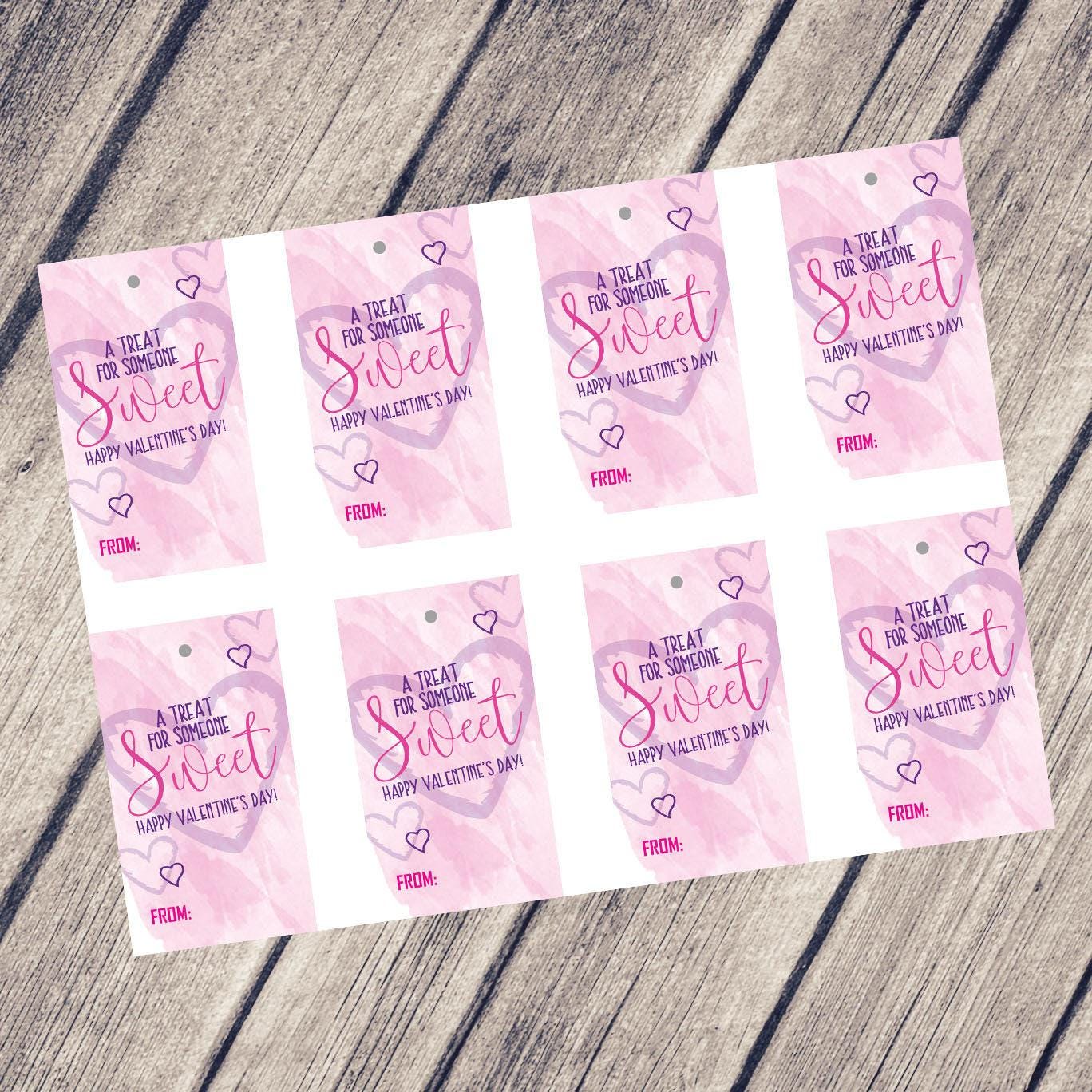 a treat for someone sweet valentines, valentines day treat bag tag, a treat for someone sweet printable, a treat for someone sweet gift tag - handmade by Beth Ann Erickson Designs