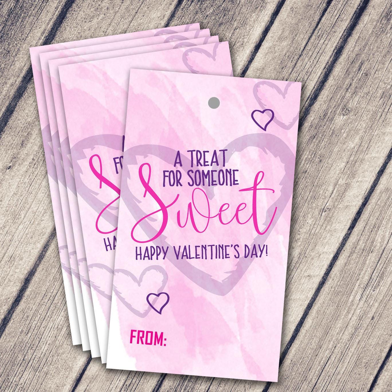 a treat for someone sweet valentines, valentines day treat bag tag, a treat for someone sweet printable, a treat for someone sweet gift tag - handmade by Beth Ann Erickson Designs