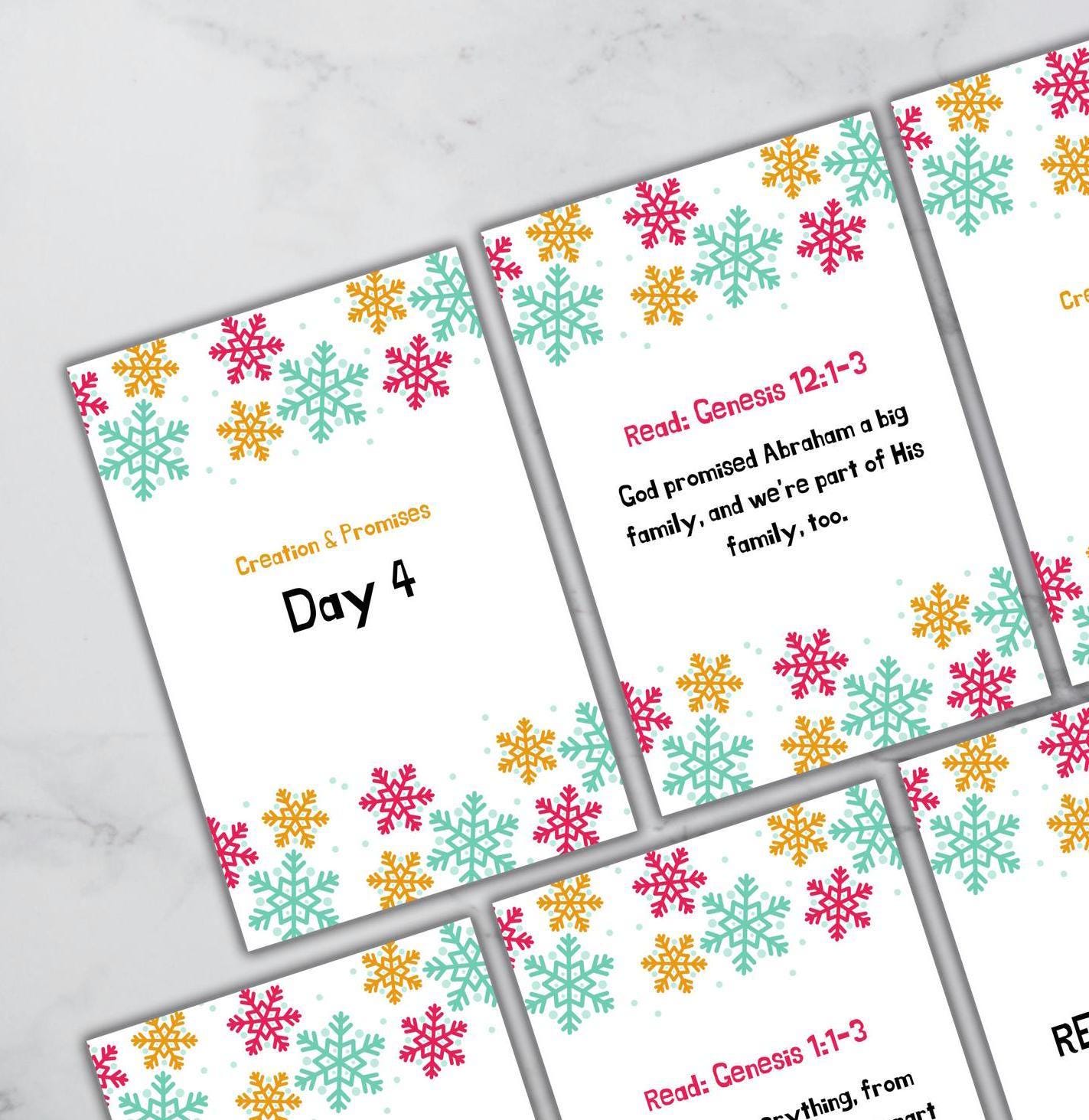 advent devotions for children, advent scripture cards, advent bible reading plan for 2025, advent printables, christmas scripture cards - handmade by Beth Ann Erickson Designs