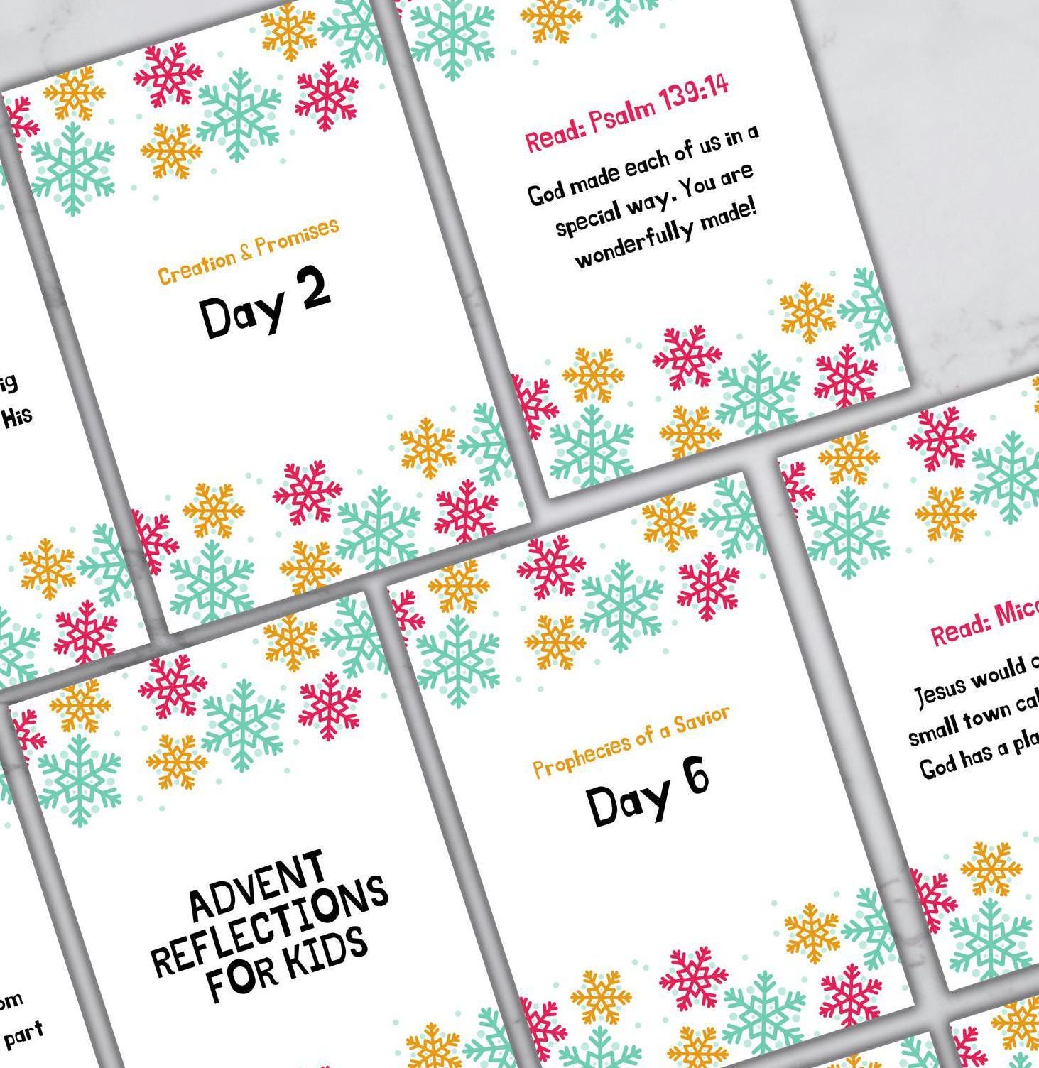 advent scripture cards for kids, advent cards for kids, advent calendar printable for kids, christmas countdown printable, 4x6 advent cards - handmade by Beth Ann Erickson Designs