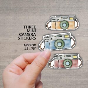 camera sticker small, photography stickers waterproof, vinyl pack - handmade by Beth Ann Erickson Designs