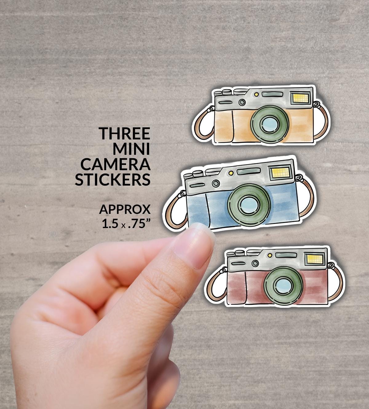 camera sticker small, photography stickers waterproof, vinyl pack - handmade by Beth Ann Erickson Designs