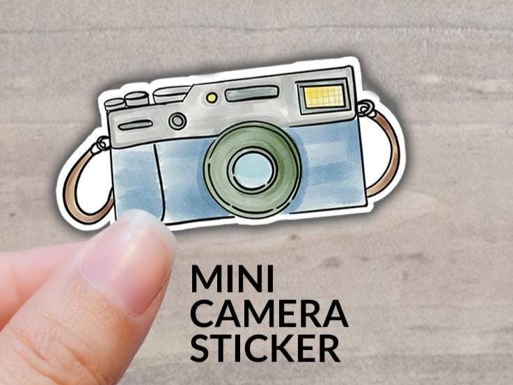 camera sticker small, photography stickers waterproof, vinyl - handmade by Beth Ann Erickson Designs