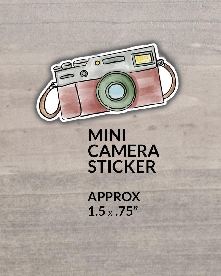 camera sticker small, photography stickers waterproof, vinyl pack - handmade by Beth Ann Erickson Designs