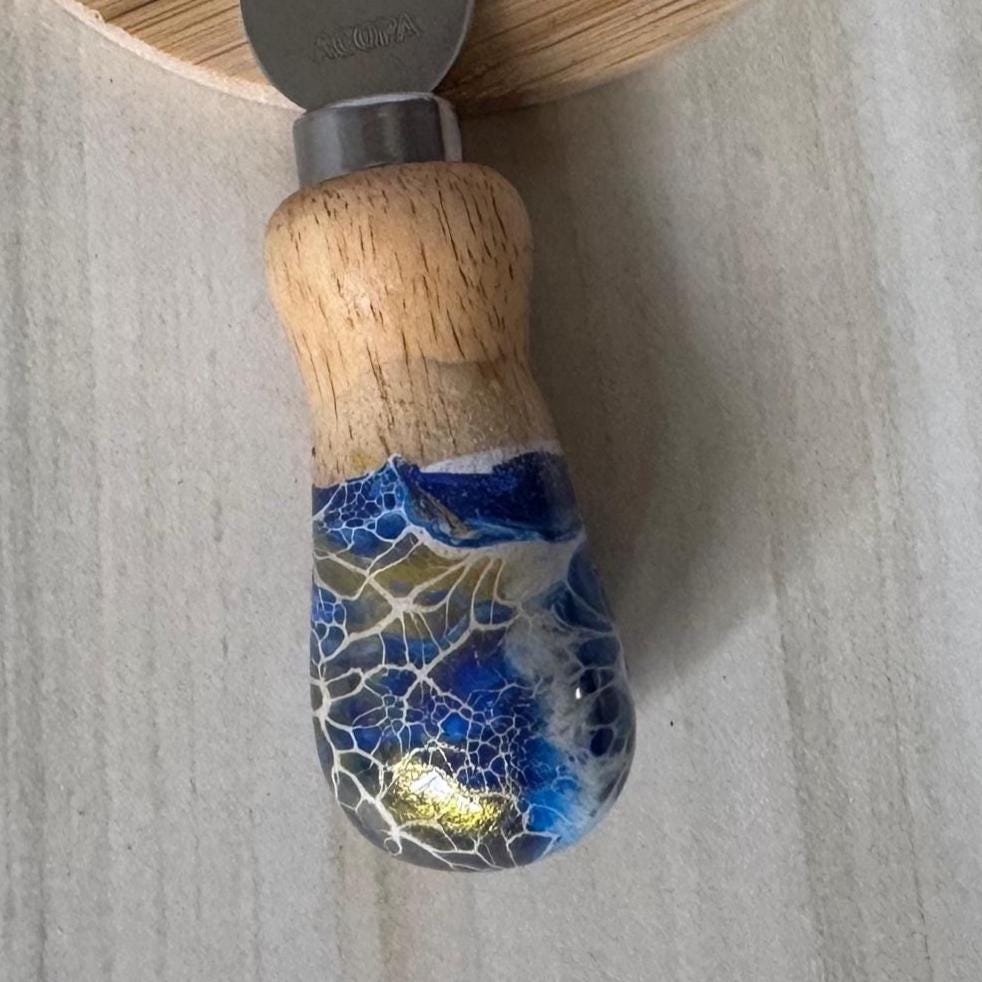 charcuterie utensils, cheese fork, cheese utensils wooden handles, charcuterie accessories, cheese kinfe, set of 1, cheese knives - handmade by Beth Ann Erickson Designs