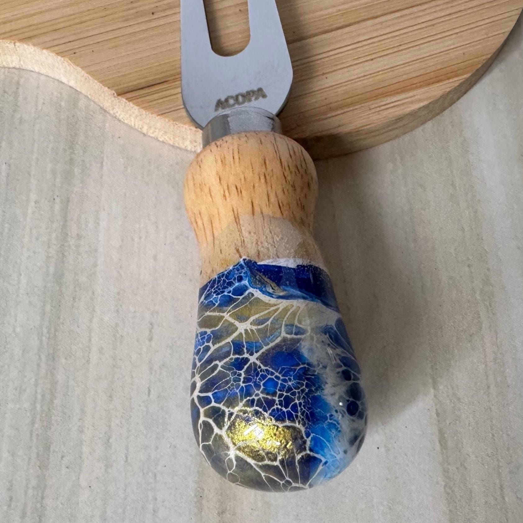 charcuterie utensils, cheese fork, cheese utensils wooden handles, charcuterie accessories, cheese kinfe, set of 1, cheese knives - handmade by Beth Ann Erickson Designs