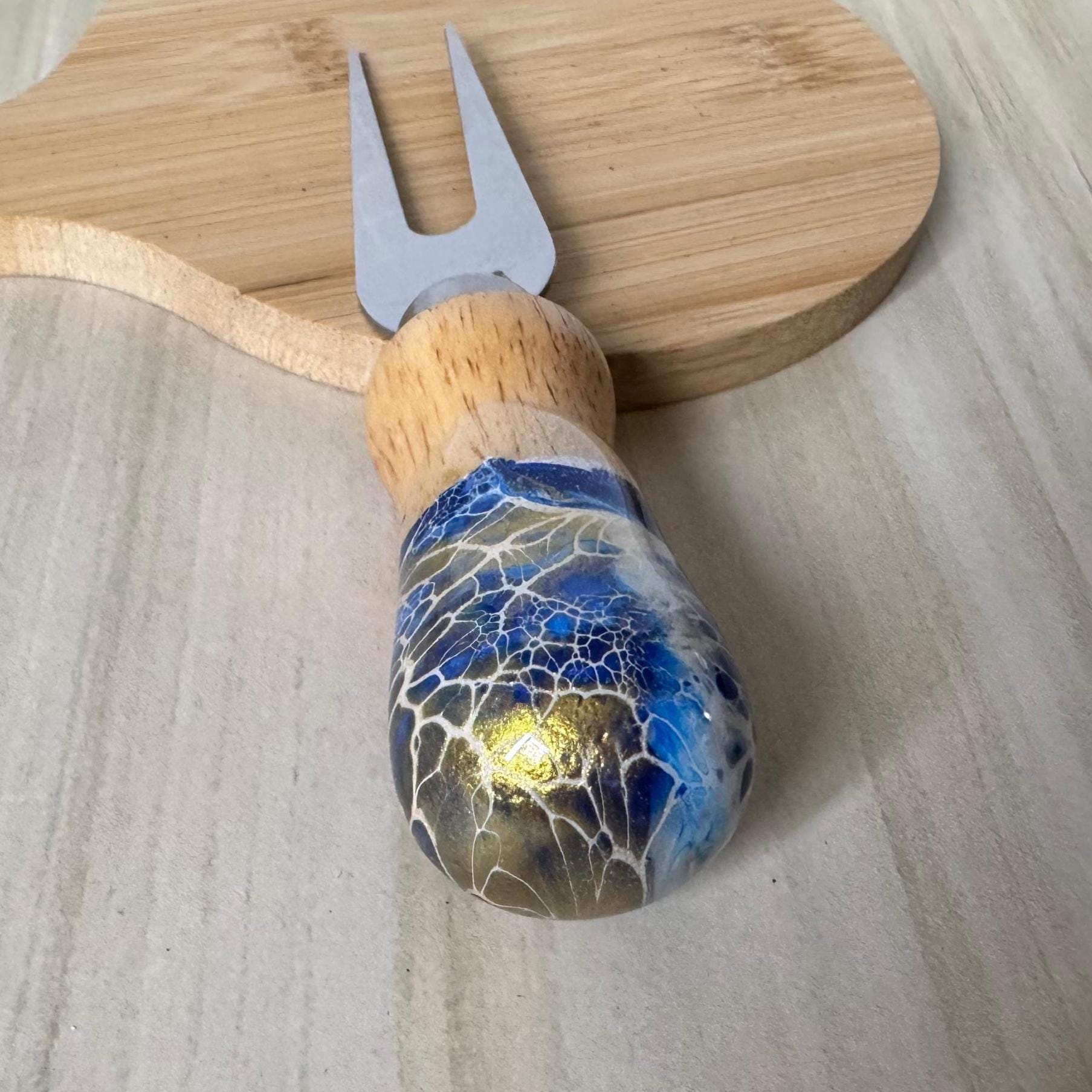 charcuterie utensils, cheese fork, cheese utensils wooden handles, charcuterie accessories, cheese kinfe, set of 1, cheese knives - handmade by Beth Ann Erickson Designs