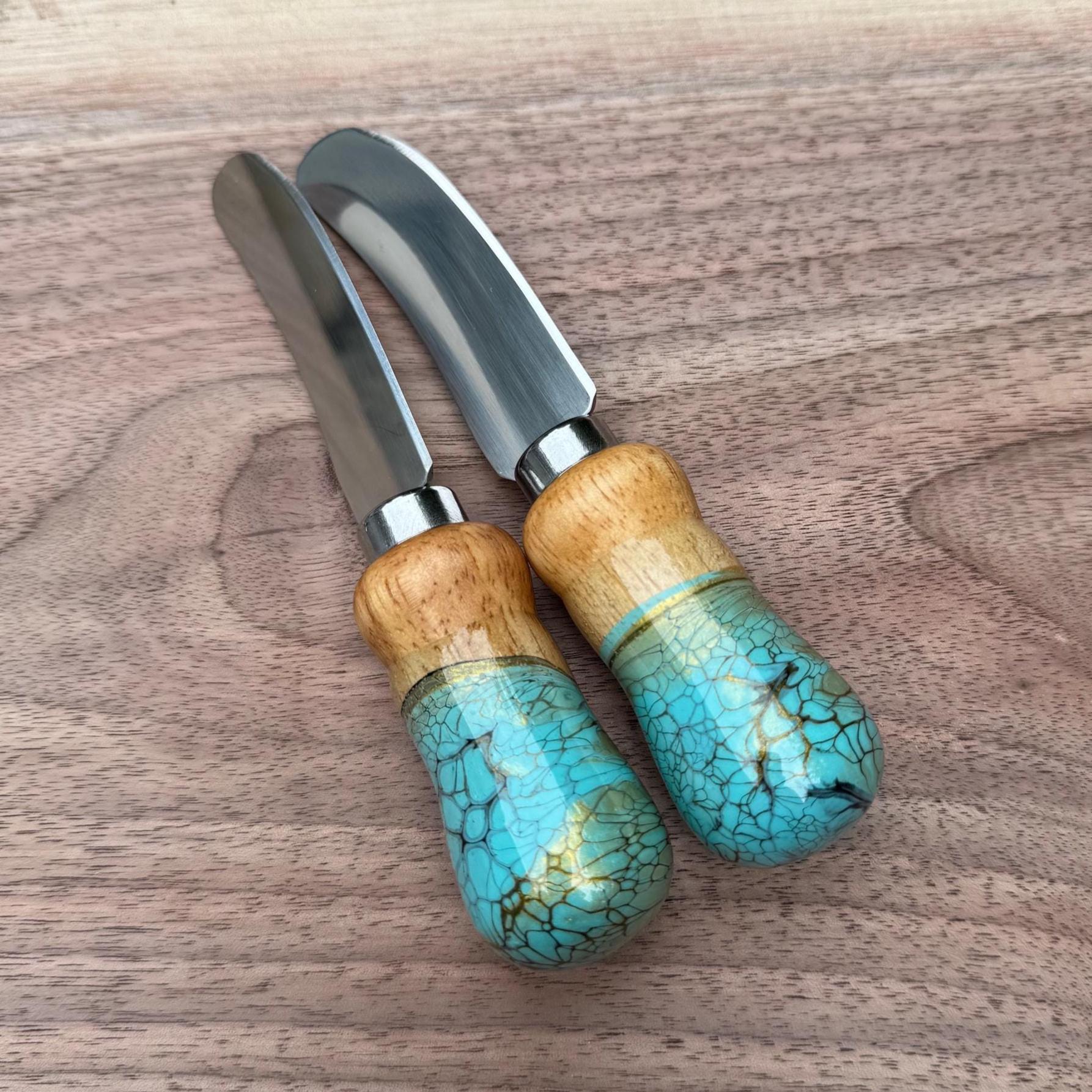 cheese knife home decor, cheese knive, charcuterie cheese knives, charcuterie utensil, cheese lover gift, set of one, painted cheese knives - handmade by Beth Ann Erickson Designs