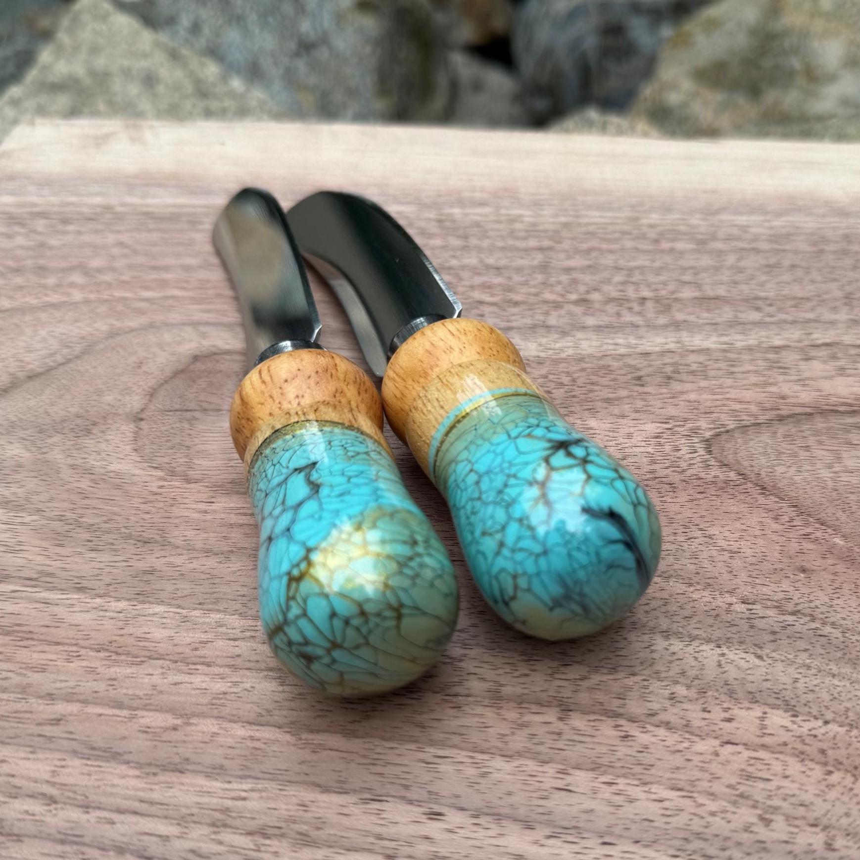 cheese knife home decor, cheese knive, charcuterie cheese knives, charcuterie utensil, cheese lover gift, set of one, painted cheese knives - handmade by Beth Ann Erickson Designs