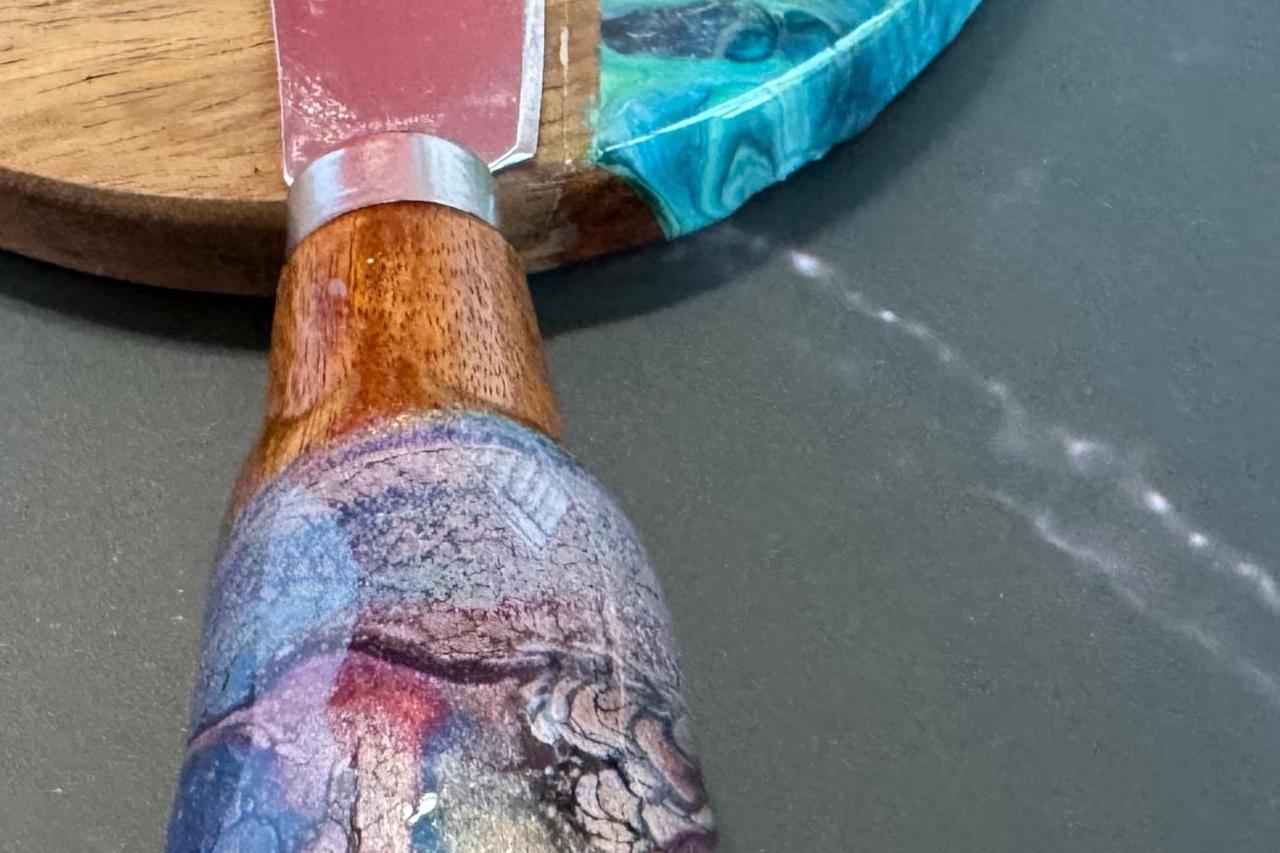 cheese knive home decor, charcuterie utensils, charcuterie accessories, cheese spreader, butter knife, cheese knife with wooden handle - handmade by Beth Ann Erickson Designs