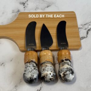 cheese knives, hand painted cheese knife black, charcuterie utensils, charcuterie accessories, cheese knives cute handles, sold by each - handmade by Beth Ann Erickson Designs
