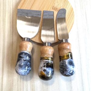cheese knives set, charcuterie utensils, cheese spreader, cheese knife set cute, charcuterie accessories, cheese knife colored handles - handmade by Beth Ann Erickson Designs