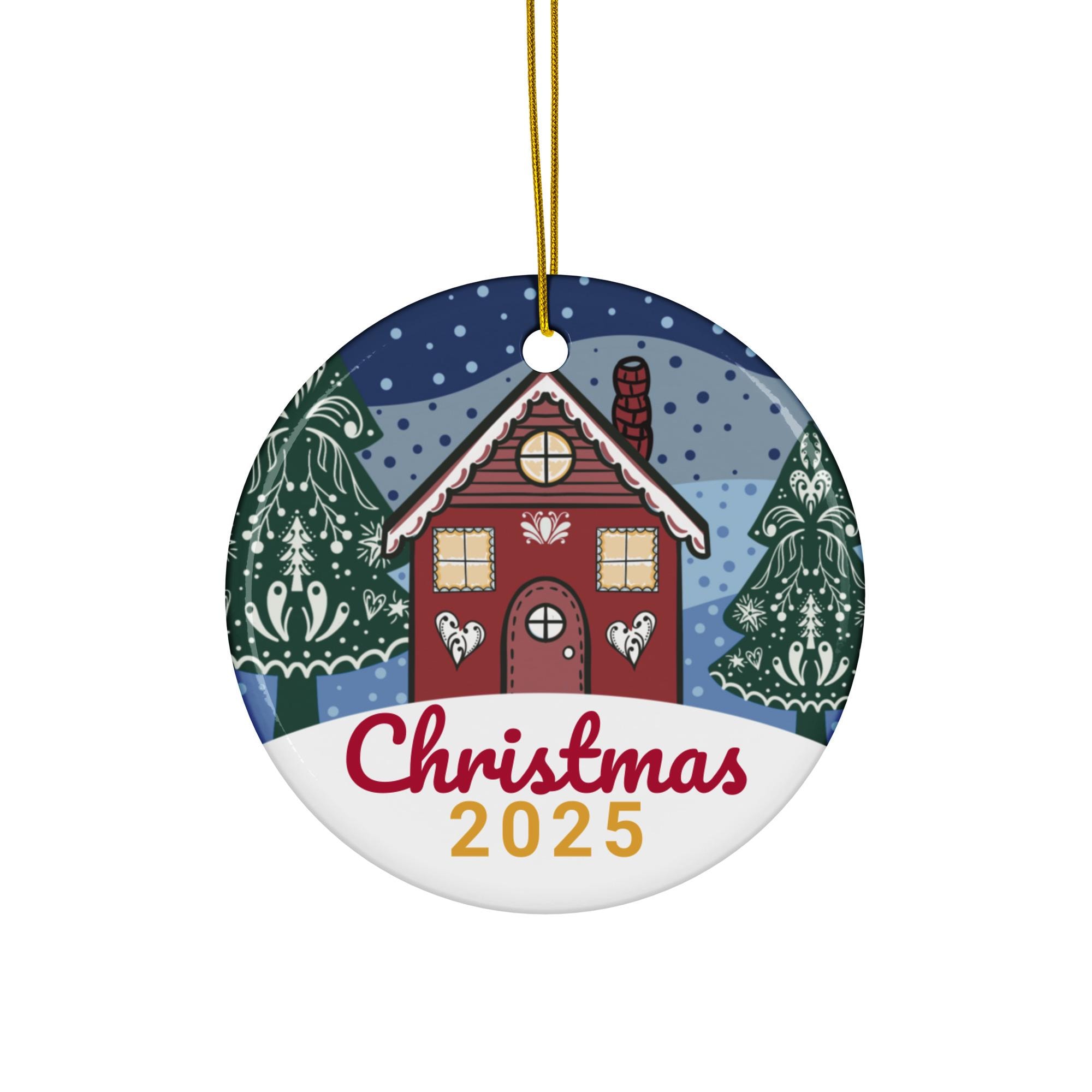 christmas 2025 ornament, scandinavian christmas ornaments, nordic gingerbread house - handmade by Beth Ann Erickson Designs