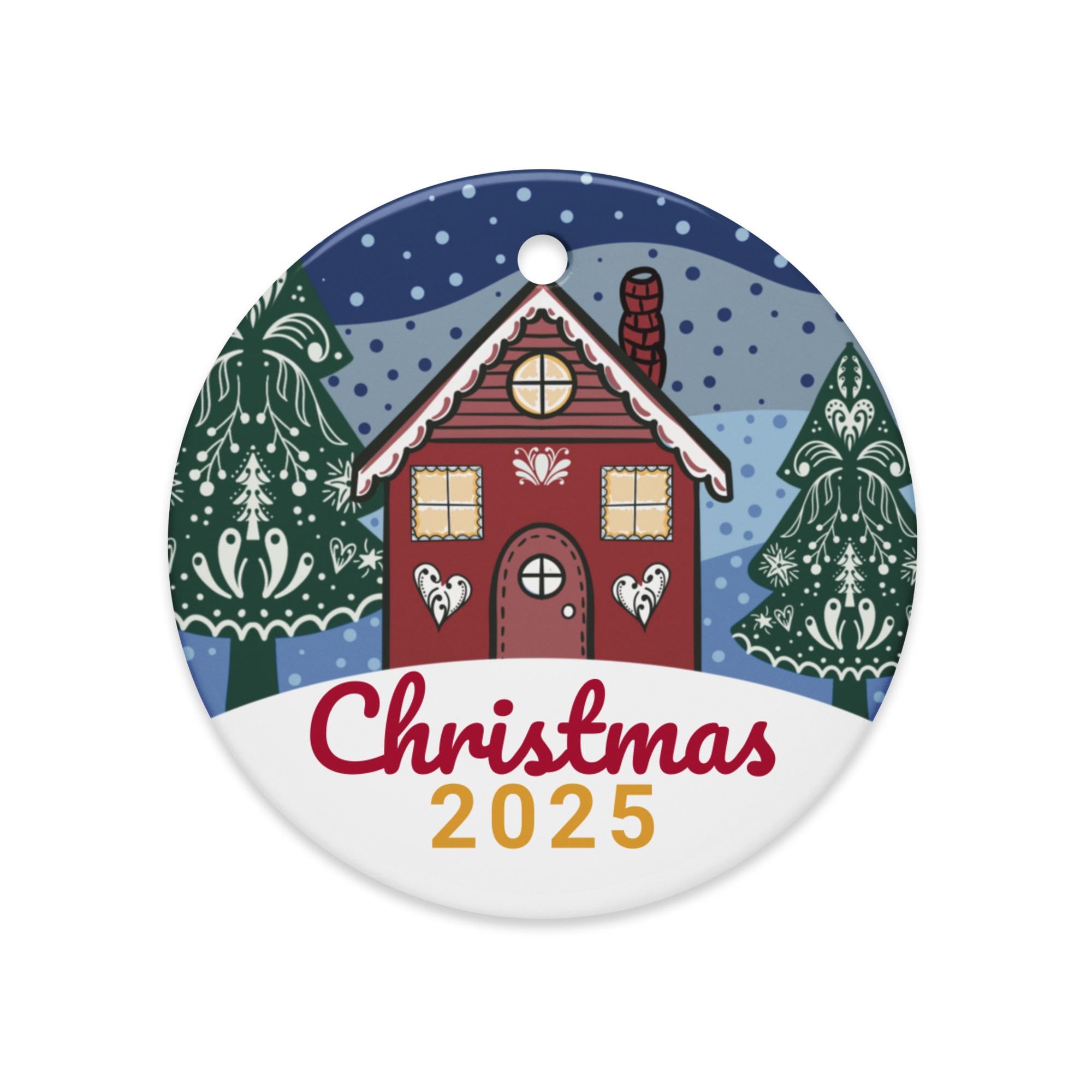 christmas 2025 ornament, scandinavian christmas ornaments, nordic gingerbread house - handmade by Beth Ann Erickson Designs