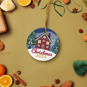 christmas 2025 ornament, scandinavian christmas ornaments, nordic gingerbread house - handmade by Beth Ann Erickson Designs