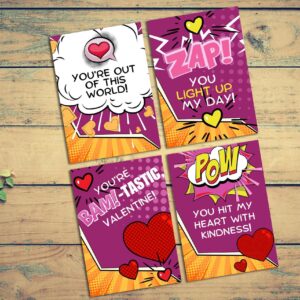 comic book valentines day design, kids valentines cards digital, valentines day cards digital download, school valentines - handmade by Beth Ann Erickson Designs