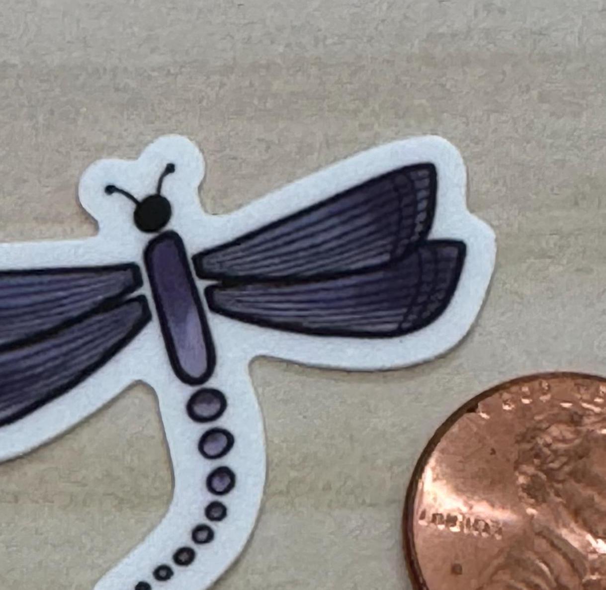 dragonfly sticker for waterbottle, waterproof water bottle stickers, mini sticker, planner sticker, nature sticker, cute sticker - handmade by Beth Ann Erickson Designs