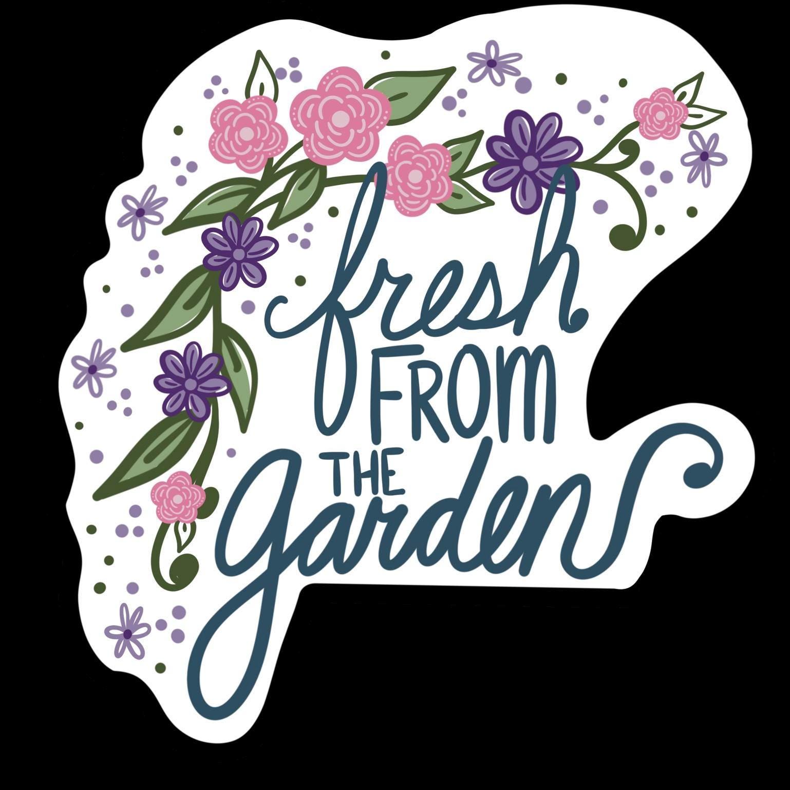 garden lover gift, gardening stickers, garden sticker, fresh from the garden, gardening sticker pack, waterproof water bottle stickers - handmade by Beth Ann Erickson Designs