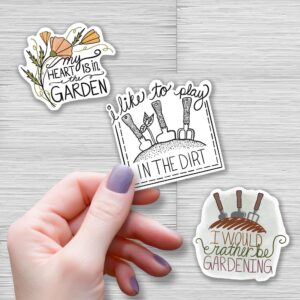 gardening sticker set, garden sticker pack, garden stickers pack, waterproof water bottle stickers, garden lover gift, journal sticker pack - handmade by Beth Ann Erickson Designs