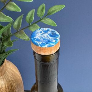 Blue and White Wine Bottle stopper