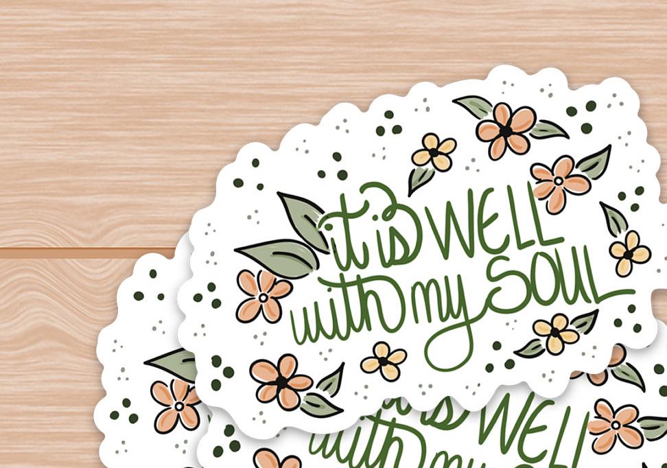 it is well with my soul sticker, 10 pack stickers, sticker pack, christian waterbottle sticker, waterproof sticker, water bottle sticker, - handmade by Beth Ann Erickson Designs