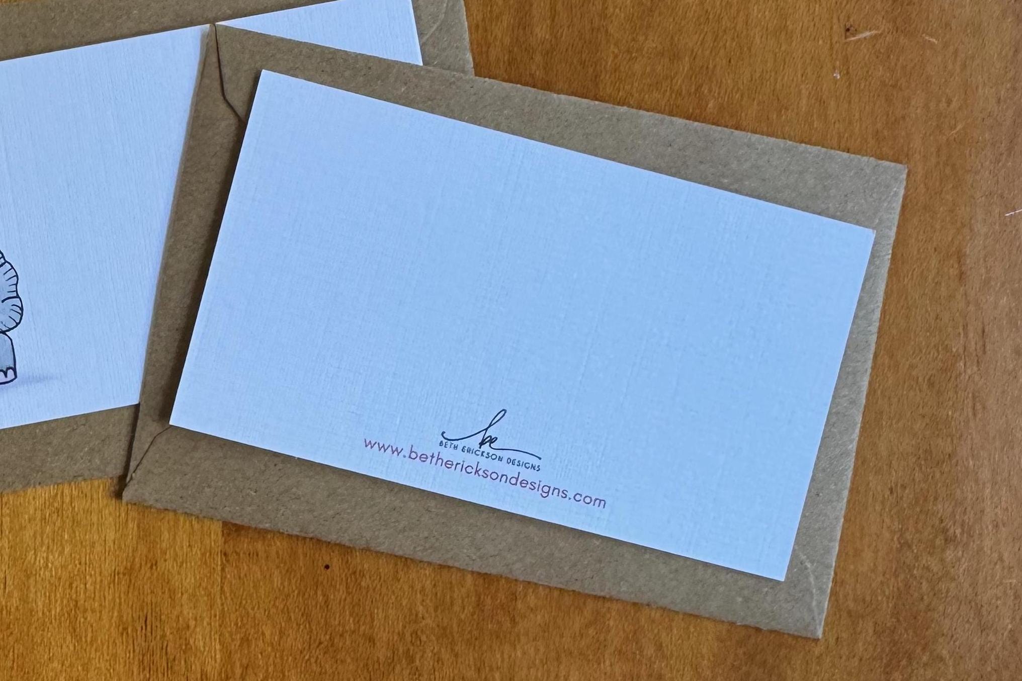 mini enclosure cards with envelopes, elephant note cards, gift enclosure note with envelope, gift enclosure cards, birthday note cards - handmade by Beth Ann Erickson Designs