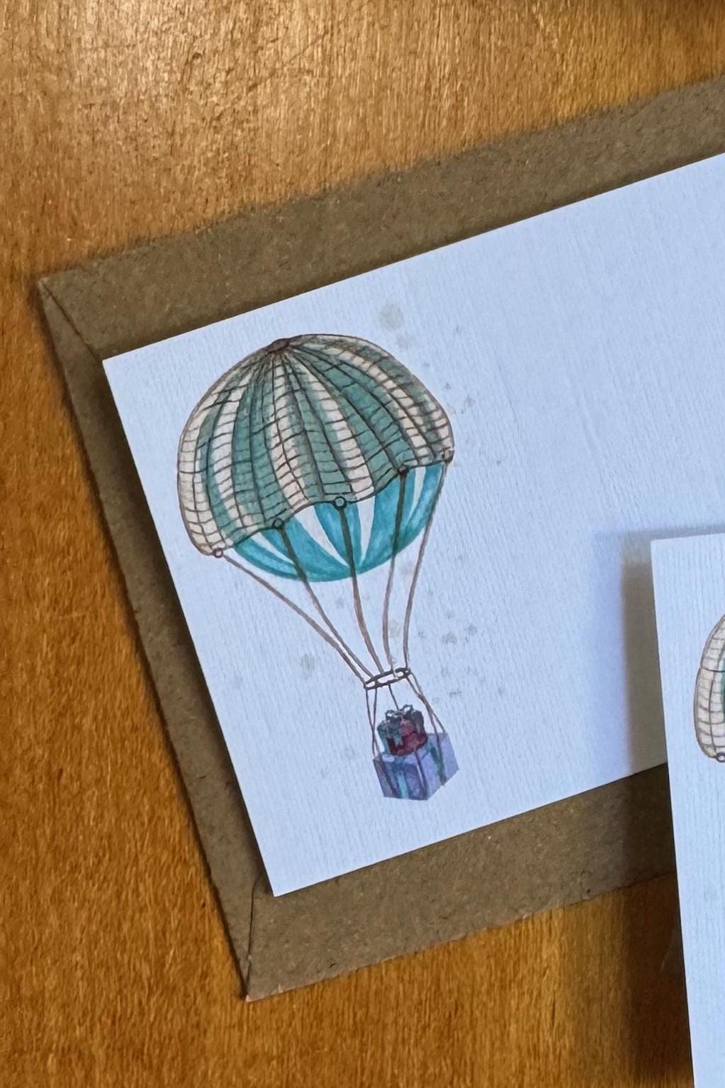 mini enclosure cards with envelopes, hot air balloon note cards, gift enclosure note with envelope, gift enclosure cards, cute gift tags - handmade by Beth Ann Erickson Designs