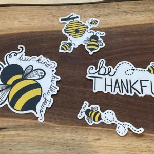 mini sticker, bee sticker, christian sticker pack, bee kind sticker, be thankful, bee stickers cute, be kind, be like jesus, waterproof - handmade by Beth Ann Erickson Designs