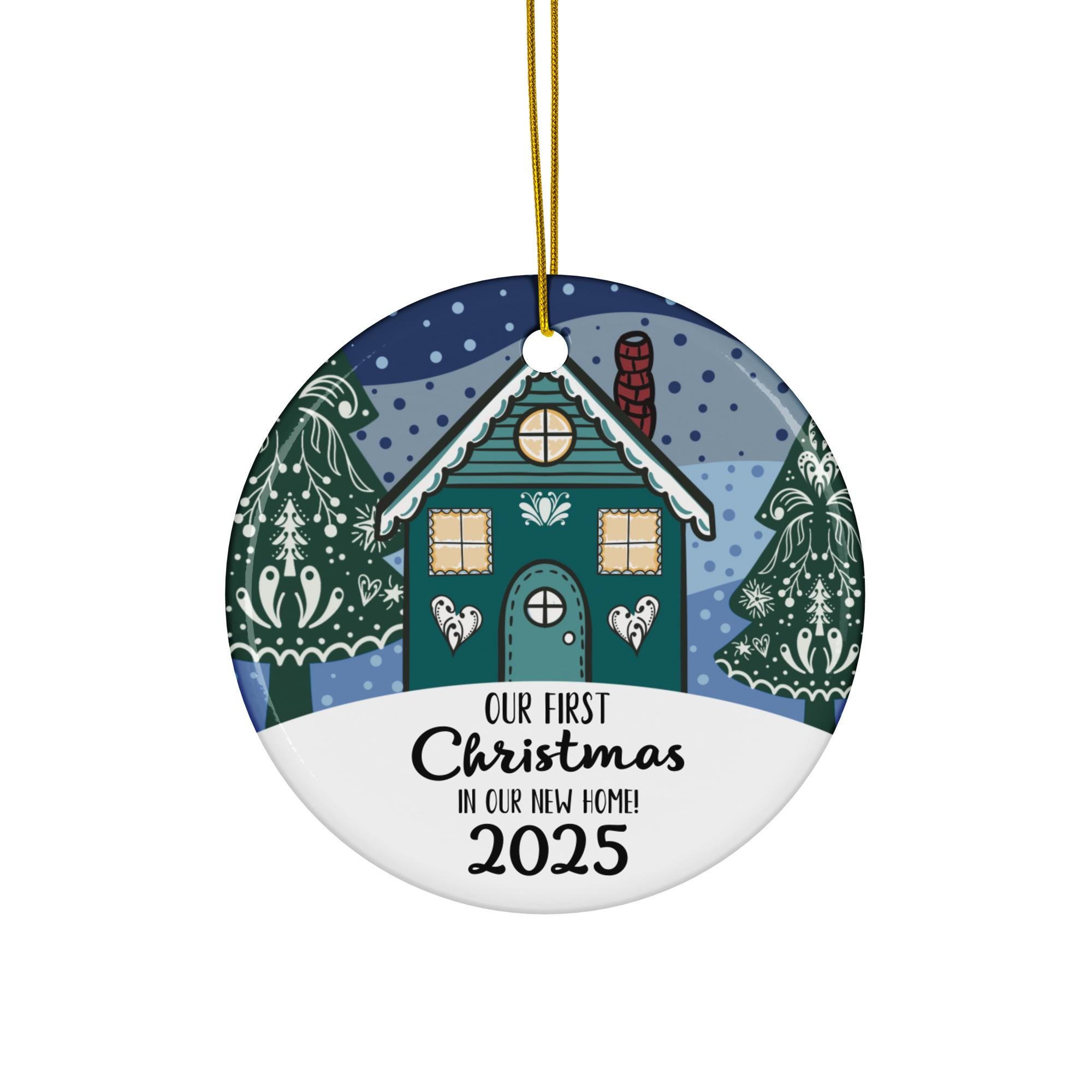 our first christmas home ornament, scandinavian christmas ornaments, nordic gingerbread house - handmade by Beth Ann Erickson Designs