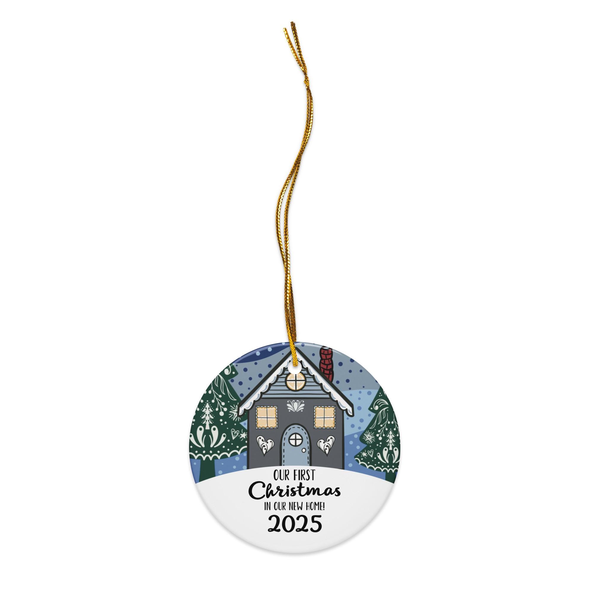 our first christmas home ornament, scandinavian christmas ornaments, nordic gingerbread house - handmade by Beth Ann Erickson Designs