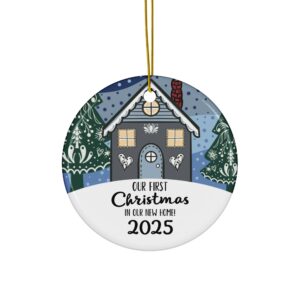 our first christmas home ornament, scandinavian christmas ornaments, nordic gingerbread house - handmade by Beth Ann Erickson Designs