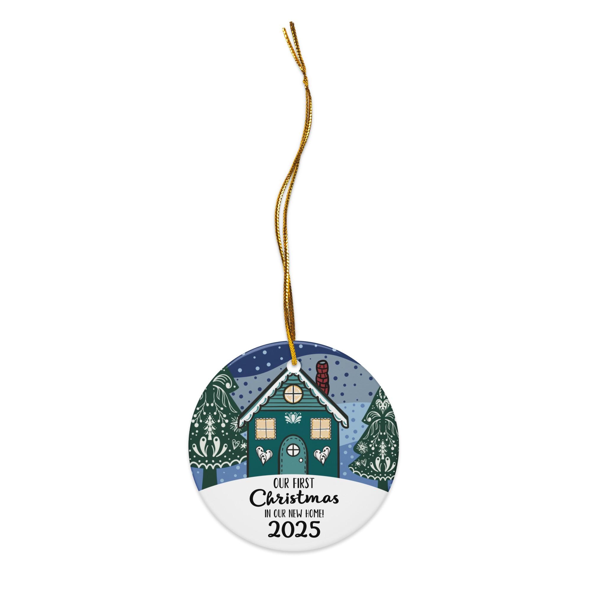 our first christmas home ornament, scandinavian christmas ornaments, nordic gingerbread house - handmade by Beth Ann Erickson Designs