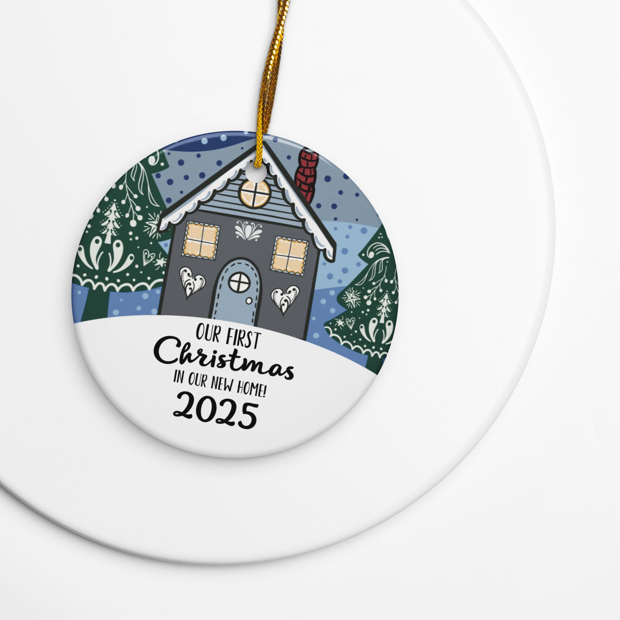 our first christmas home ornament, scandinavian christmas ornaments, nordic gingerbread house - handmade by Beth Ann Erickson Designs