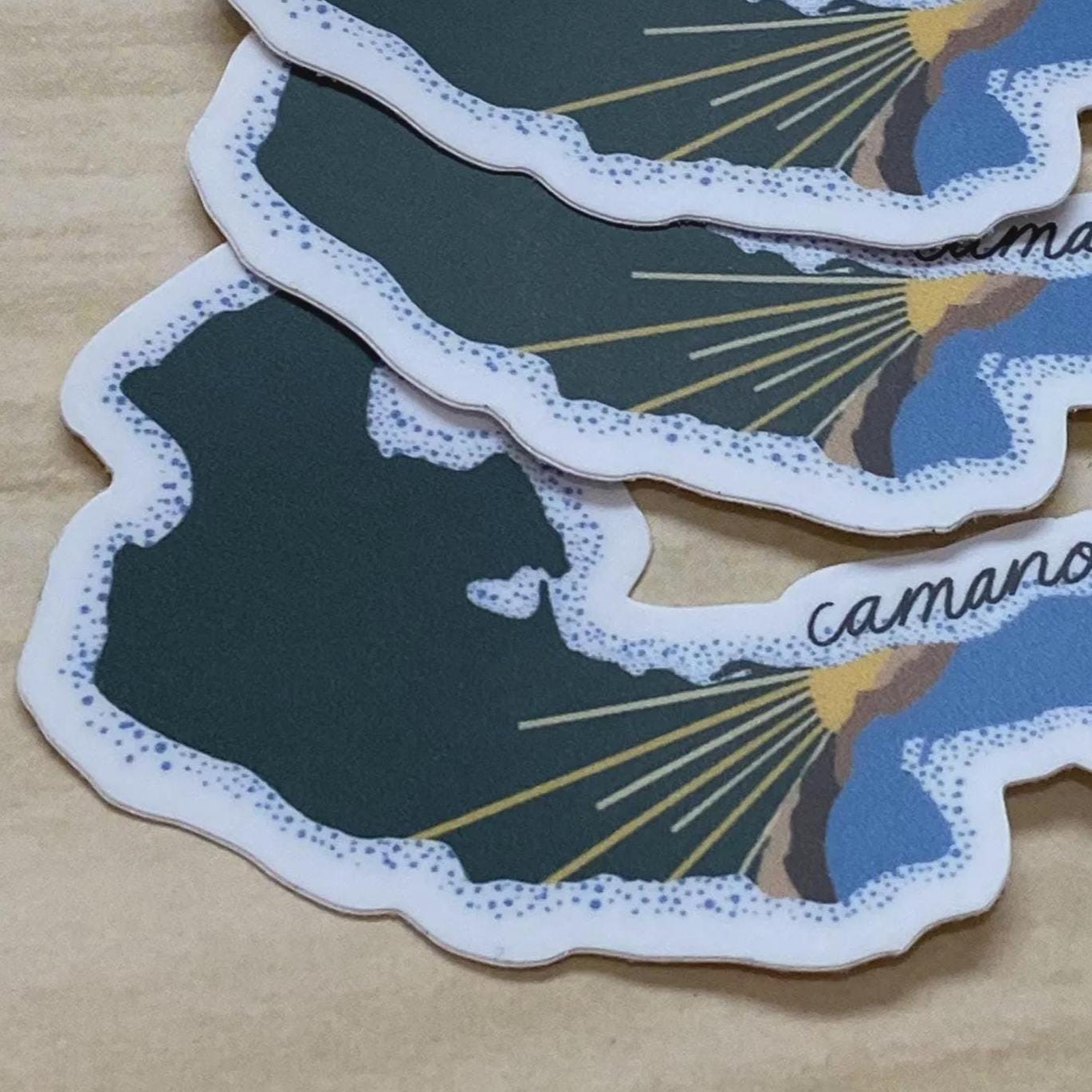 outdoorsy stickers, washington state, camano island wa sticker, adventure stickers, vinyl outdoor stickers waterproof, water bottle sticker - handmade by Beth Ann Erickson Designs