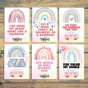 rainbow valentines, kids valentines for class, valentines day cards digital downloads, school valentines, pastel valentines - handmade by Beth Ann Erickson Designs