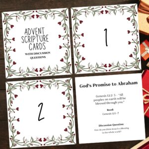 scandi printable advent verses, printable advent devotional, christmas scripture cards, christmas bible verse cards, 325x325 print size - handmade by Beth Ann Erickson Designs