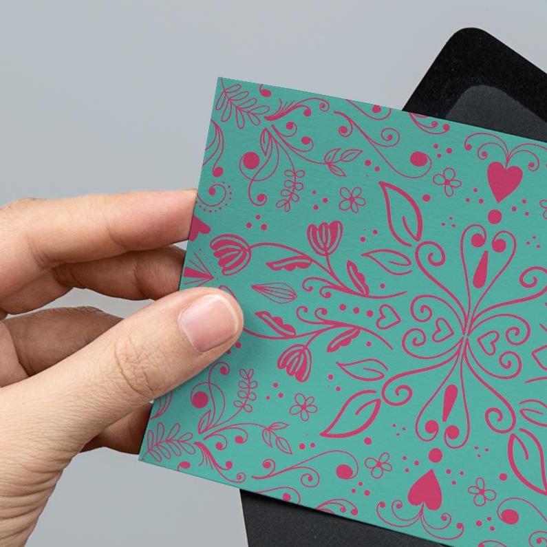 scandinavian cards, blank greeting cards, blank note cards, stationary cards, note cards with envelopes, folk art greeting cards - handmade by Beth Ann Erickson Designs