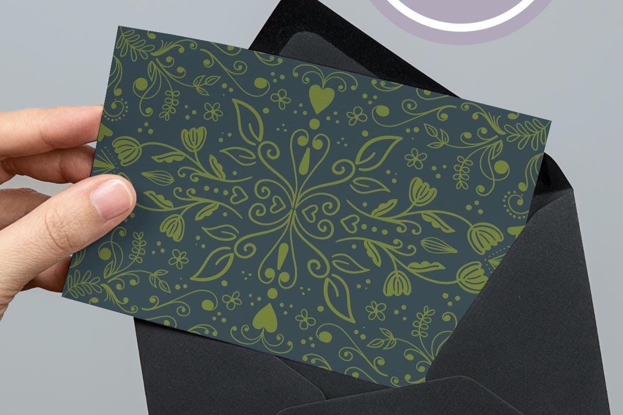 scandinavian cards, blank greeting cards, blank note cards, stationary cards, note cards with envelopes, folk art greeting cards - handmade by Beth Ann Erickson Designs