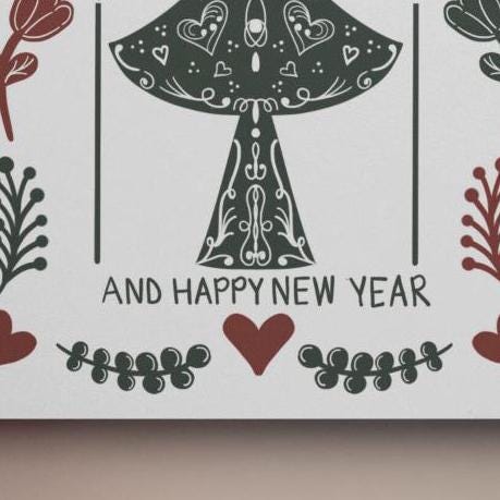 scandinavian christmas card, nordic christmas cards, printed christmas cards, christmas card set, folded christmas card, scandi christmas - handmade by Beth Ann Erickson Designs