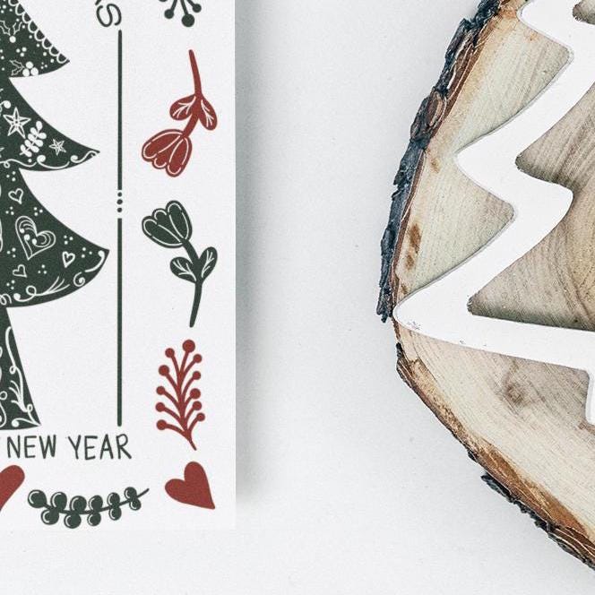 scandinavian christmas card, nordic christmas cards, printed christmas cards, christmas card set, folded christmas card, scandi christmas - handmade by Beth Ann Erickson Designs