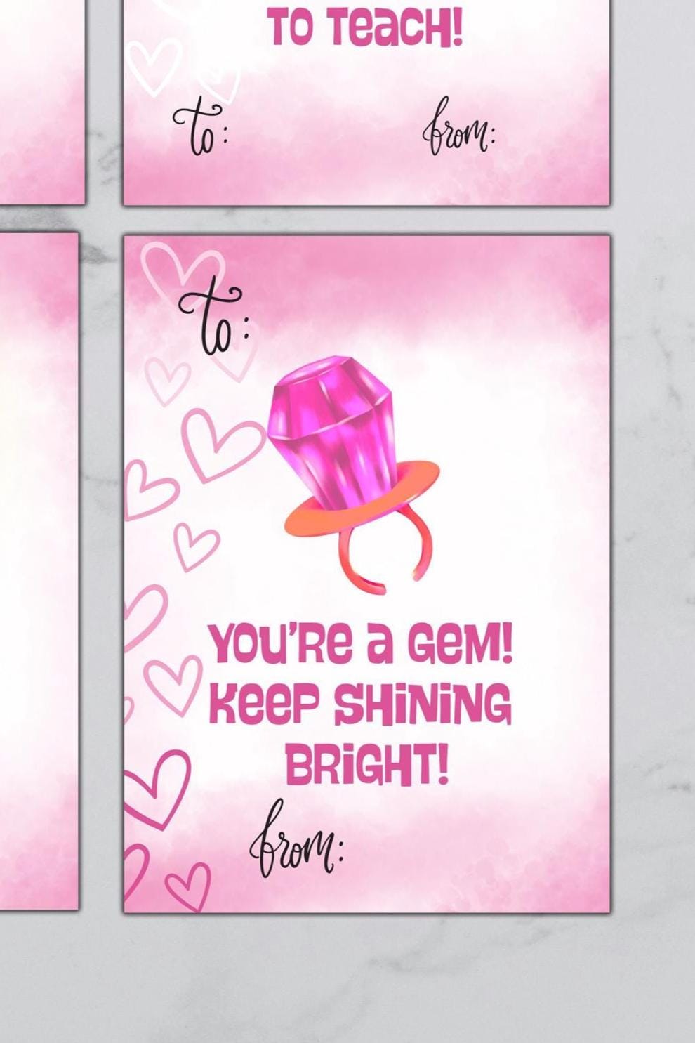 teacher to student valentines card, teacher to student valentines tag, valentines day from teacher, student valentines - handmade by Beth Ann Erickson Designs