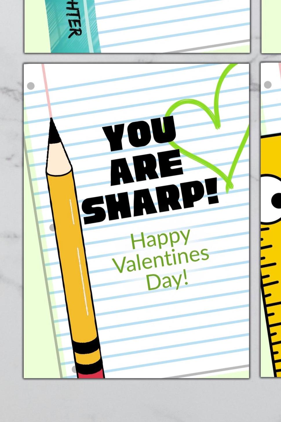 teacher to student valentines card, valentines day from teacher, student valentines, teacher to student valentines tag - handmade by Beth Ann Erickson Designs